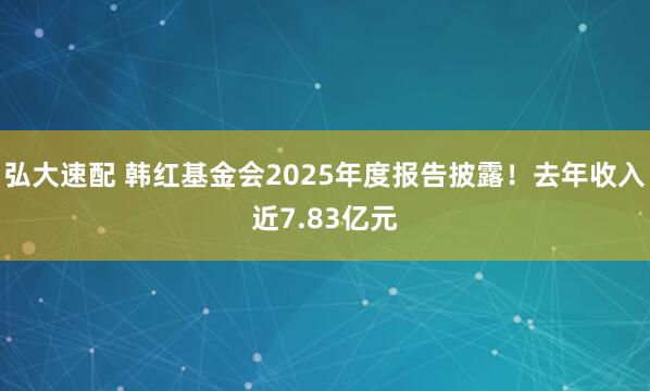 弘大速配 韩红基金会2025年度报告披露！去年收入近7.83亿元